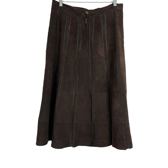 Elegant Brown Midi Skirt - Picture 3 of 7